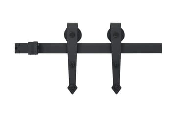 skinnesæt til skydedør 200 cm stål sort - Sort - Hus & renovering - Byggeri - Dørre & porte - Dørbeslag & dørtilbehør