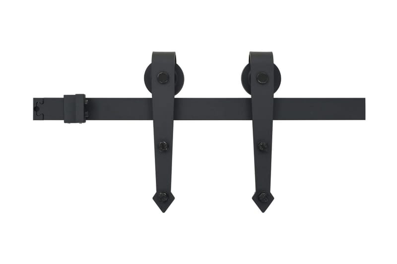 skinnesæt til skydedør 200 cm stål sort - Sort - Hus & renovering - Byggeri - Dørre & porte - Dørbeslag & dørtilbehør
