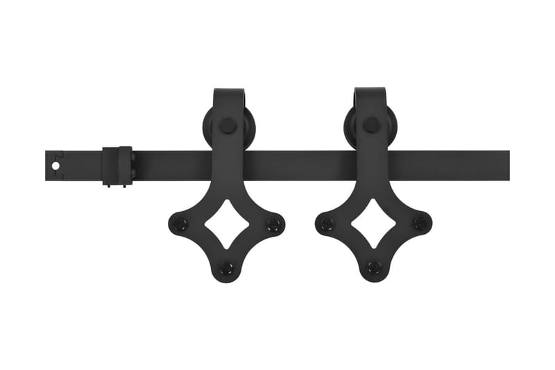 skinnesæt til skydedør 200 cm stål sort - Sort - Hus & renovering - Byggeri - Dørre & porte - Dørbeslag & dørtilbehør