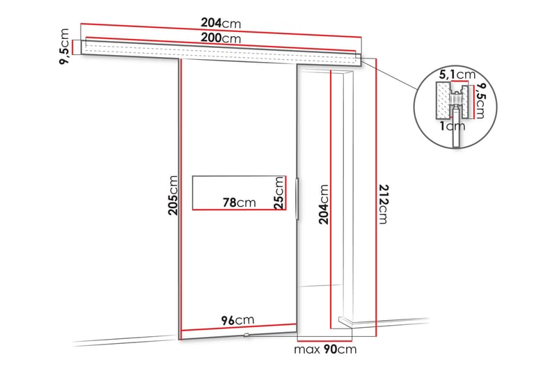 Doncaster Skydedør - Beige/Sort - Hus & renovering - Byggeri - Dørre & porte - Skydedøre