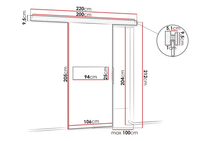 Doncaster Skydedør - Brun/Sort - Hus & renovering - Byggeri - Dørre & porte - Skydedøre