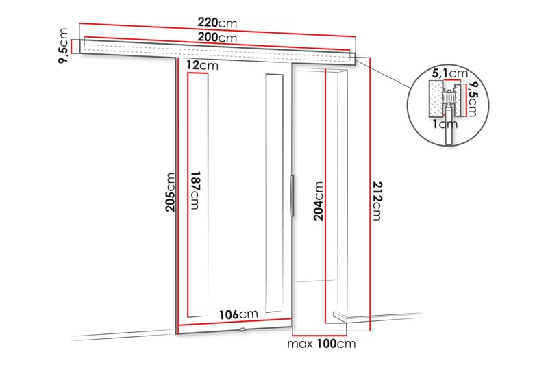 Doncaster Skydedør - Brun/Sort - Hus & renovering - Byggeri - Dørre & porte - Skydedøre
