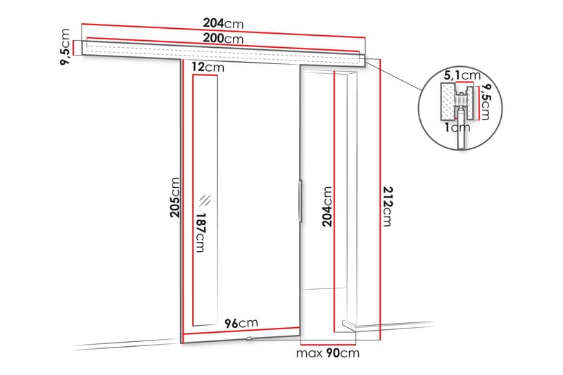 Doncaster Skydedør - Grå - Hus & renovering - Byggeri - Dørre & porte - Skydedøre