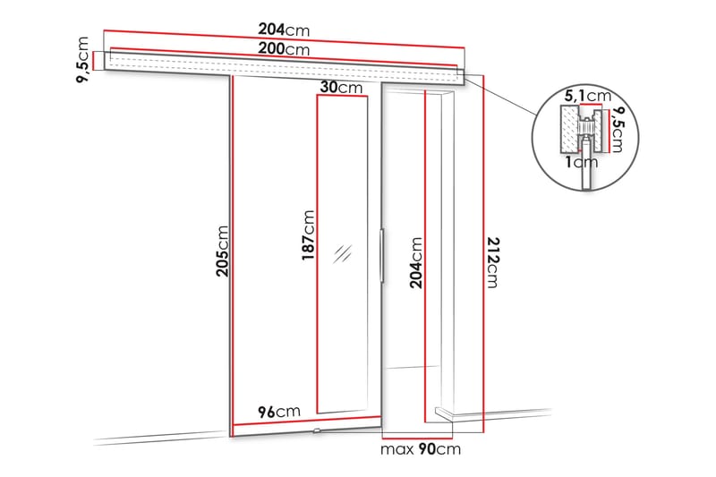 Doncaster Skydedør - Hvid/Grå - Hus & renovering - Byggeri - Dørre & porte - Skydedøre