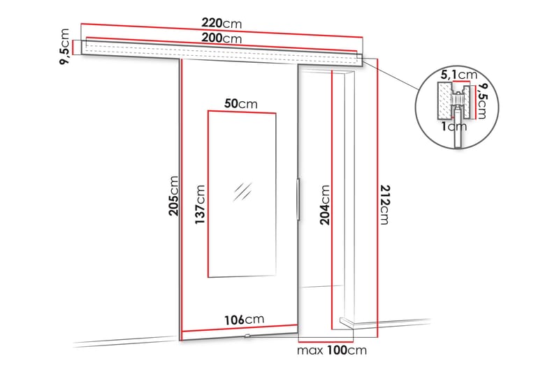 Doncaster Skydedør - Hvid/Grå - Hus & renovering - Byggeri - Dørre & porte - Skydedøre