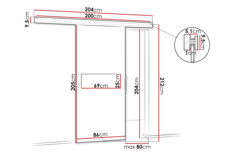 Doncaster Skydedør - Hvid/Sort - Hus & renovering - Byggeri - Dørre & porte - Skydedøre
