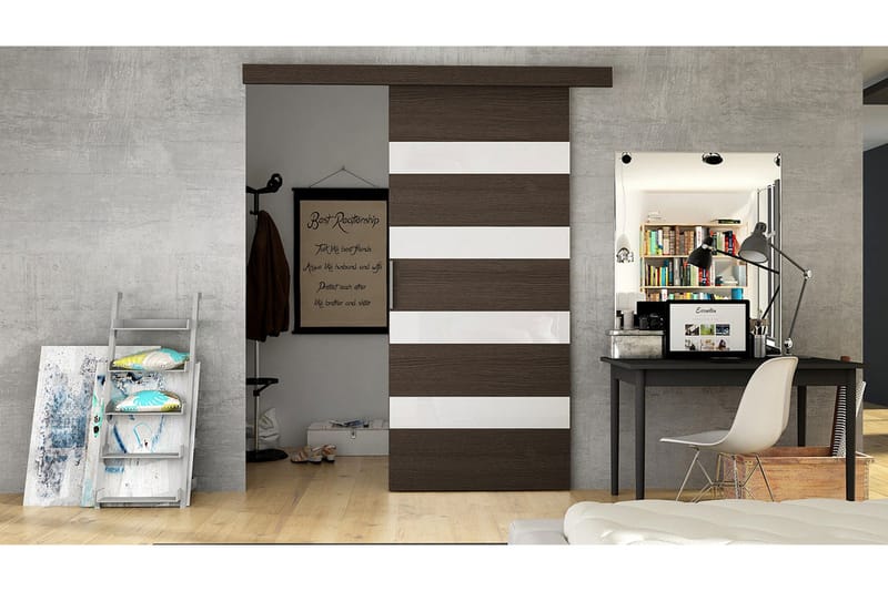 Granica Skydedør - Brun/Hvid - Hus & renovering - Byggeri - Dørre & porte - Skydedøre