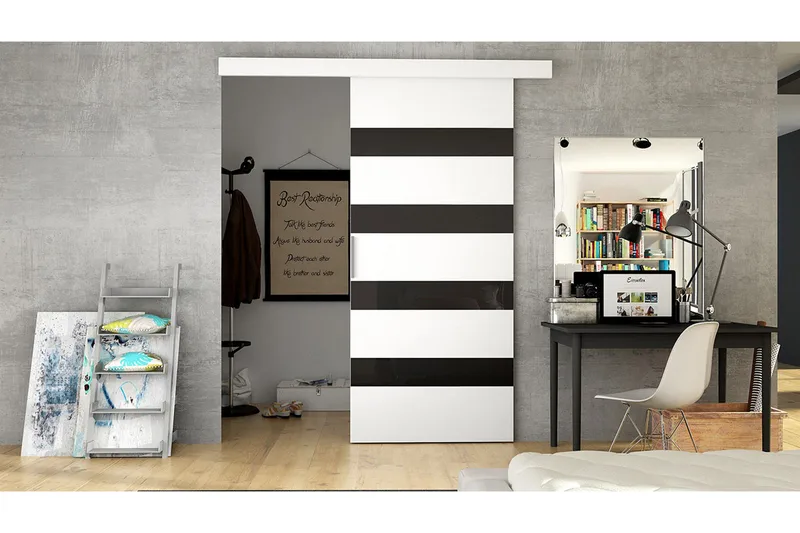 Granica Skydedør - Hvid/Sort - Hus & renovering - Byggeri - Dørre & porte - Skydedøre