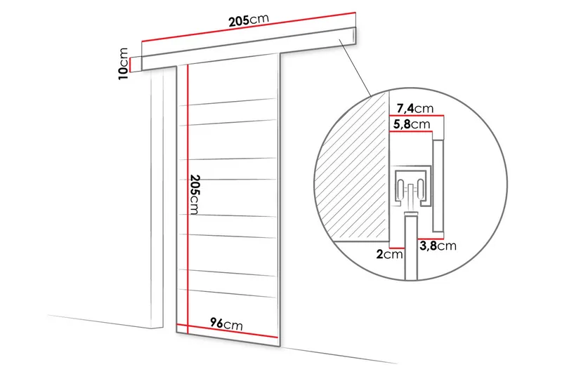 Granica Skydedør - Sort Og Hvid - Hus & renovering - Byggeri - Dørre & porte - Skydedøre