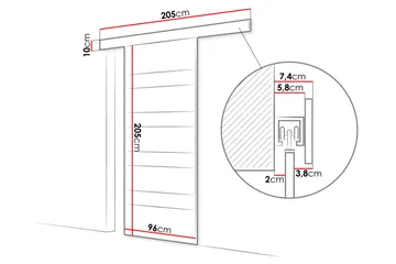 Granica Skydedør - Sort Og Hvid - Hus & renovering - Byggeri - Dørre & porte - Skydedøre