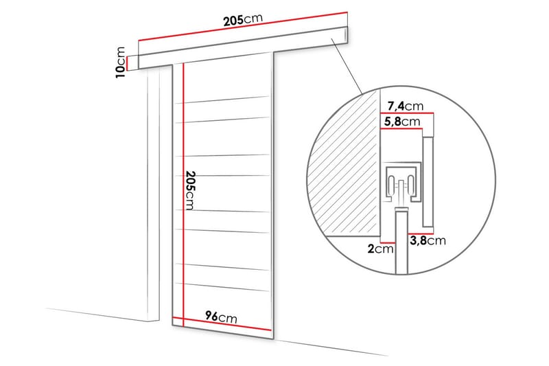 Granica Skydedør - Sort Og Hvid - Hus & renovering - Byggeri - Dørre & porte - Skydedøre