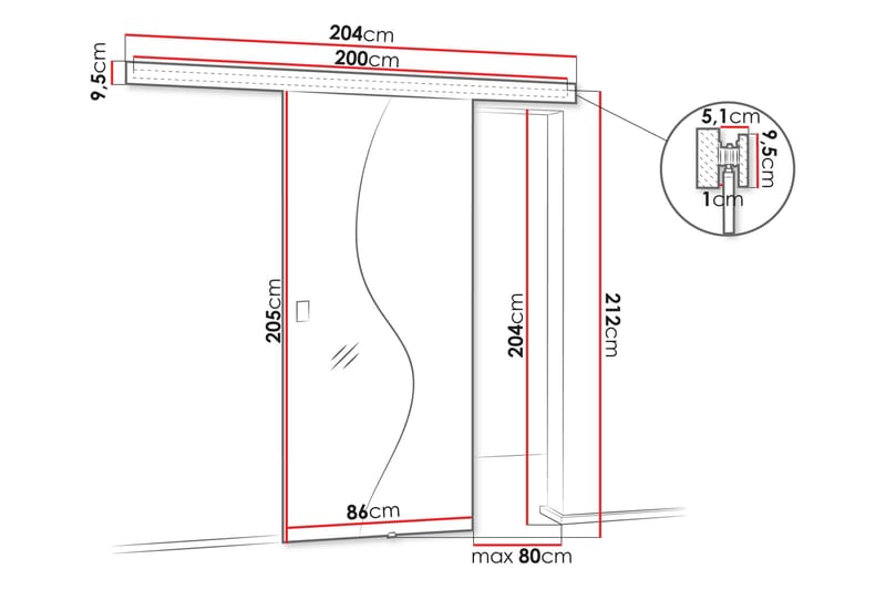 Grinduga Skydedør - Beige - Hus & renovering - Byggeri - Dørre & porte - Skydedøre