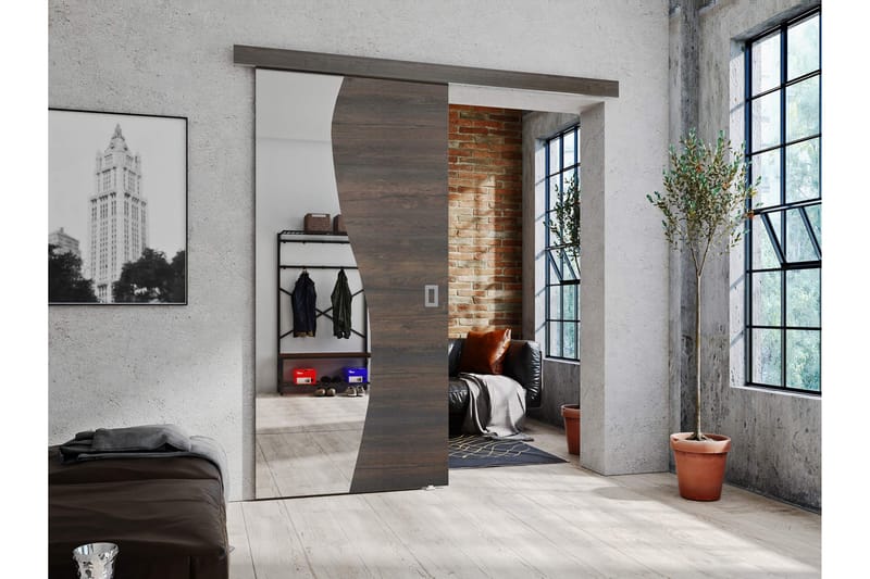 Grinduga Skydedør - Brun - Hus & renovering - Byggeri - Dørre & porte - Skydedøre