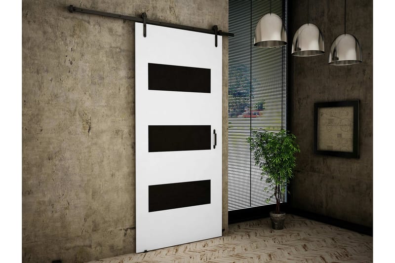 Retro Skydedør - Beige/Sort - Hus & renovering - Byggeri - Dørre & porte - Skydedøre