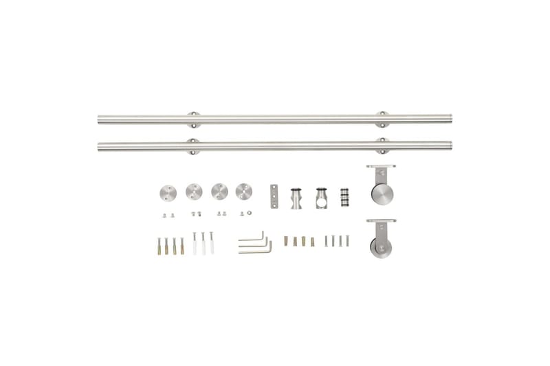 hardwarekit til skydedør 183 cm rustfrit stål sølvfarvet - Sølv - Hus & renovering - Byggeri - Dørre & porte - Skydedøre