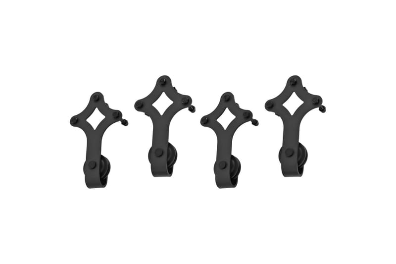 skinnesæt til skydedøre 2 stk. 183 cm stål sort - Sort - Hus & renovering - Byggeri - Dørre & porte - Skydedøre