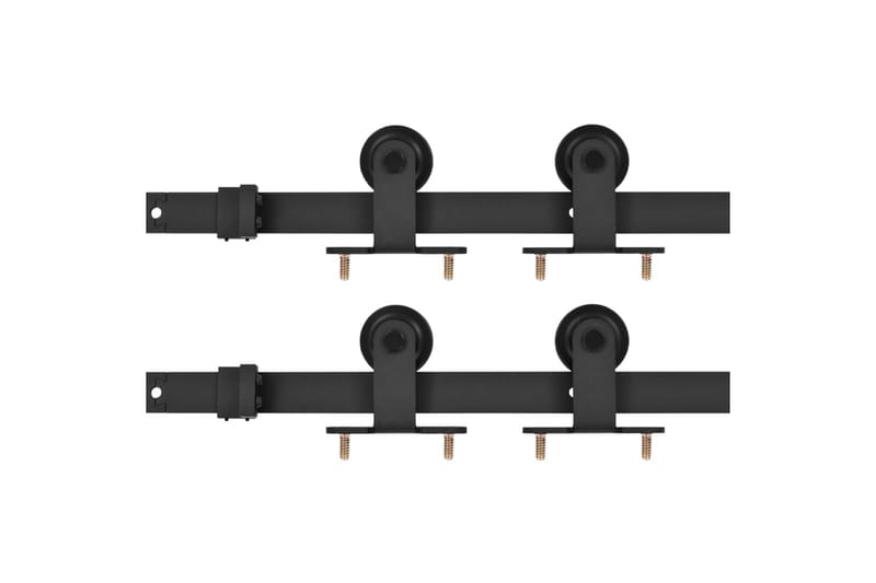 skinnesæt til skydedøre 2 stk. 183 cm stål sort - Sort - Hus & renovering - Byggeri - Dørre & porte - Skydedøre