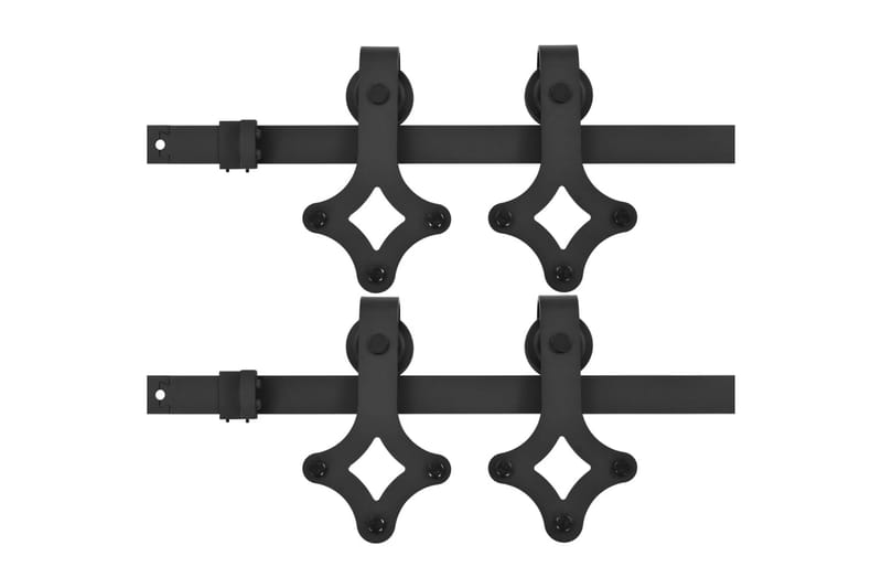 Skinnesæt Til Skydedøre 2 Stk. 200 cm Stål Sort - Sort - Hus & renovering - Byggeri - Dørre & porte - Skydedøre