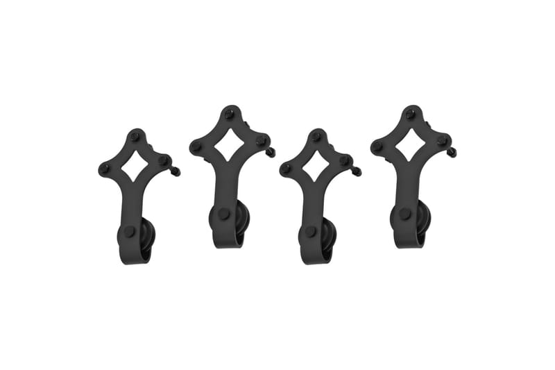 Skinnesæt Til Skydedøre 2 Stk. 200 cm Stål Sort - Sort - Hus & renovering - Byggeri - Dørre & porte - Skydedøre