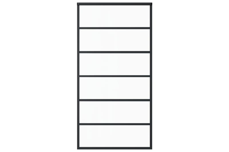 skydedør 102x205 cm sikkerhedsglas og aluminium  sort - Sort - Hus & renovering - Byggeri - Dørre & porte - Skydedøre