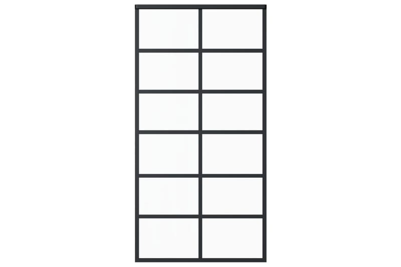 skydedør 102x205 cm sikkerhedsglas og aluminium  sort - Sort - Hus & renovering - Byggeri - Dørre & porte - Skydedøre