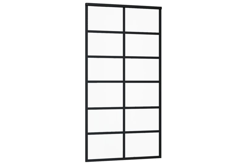 skydedør 102x205 cm sikkerhedsglas og aluminium  sort - Sort - Hus & renovering - Byggeri - Dørre & porte - Skydedøre