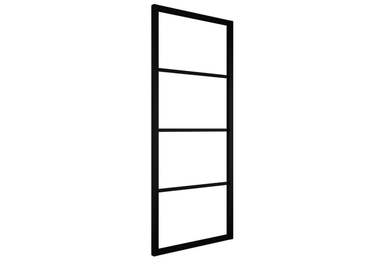 skydedør 76x205 cm aluminium og sikkerhedsglas sort - Sort - Hus & renovering - Byggeri - Dørre & porte - Skydedøre