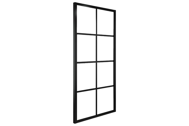 Skydedør 76x205 cm Aluminium Og Sikkerhedsglas Sort - Hus & renovering - Byggeri - Dørre & porte - Skydedøre