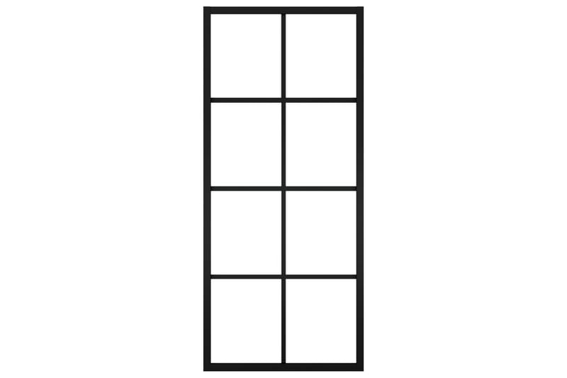 Skydedør 76x205 cm Aluminium Og Sikkerhedsglas Sort - Hus & renovering - Byggeri - Dørre & porte - Skydedøre