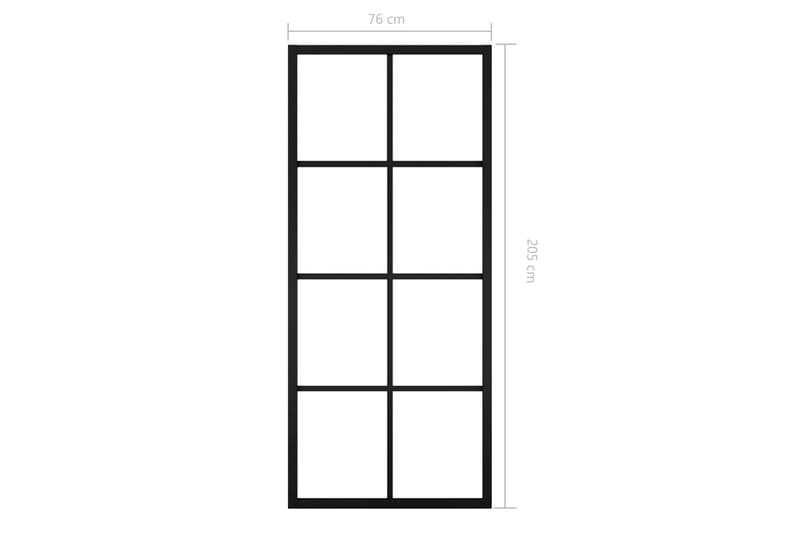 Skydedør 76x205 cm Aluminium Og Sikkerhedsglas Sort - Hus & renovering - Byggeri - Dørre & porte - Skydedøre
