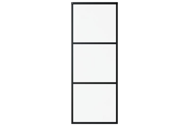 skydedør 76x205 cm sikkerhedsglas og aluminium sort - Sort - Hus & renovering - Byggeri - Dørre & porte - Skydedøre