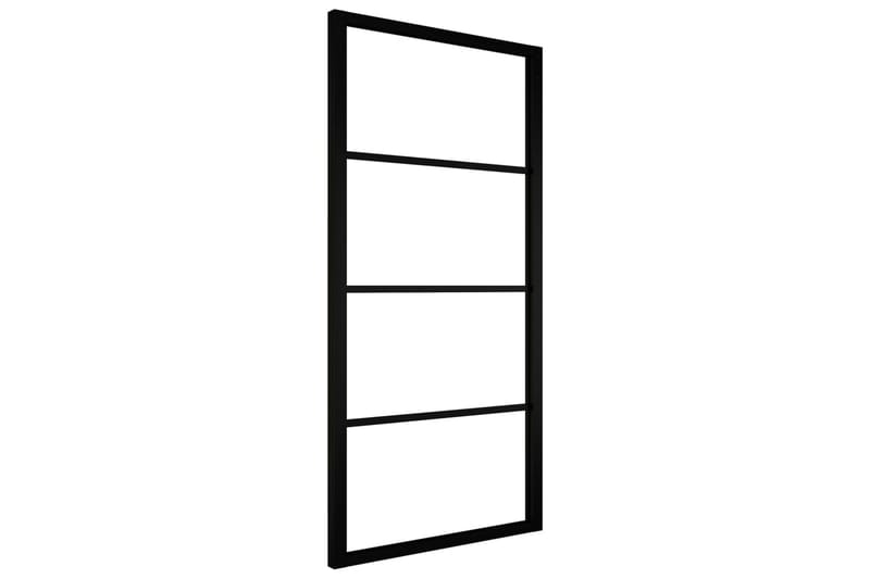 skydedør 90x205 cm aluminium og sikkerhedsglas sort - Sort - Hus & renovering - Byggeri - Dørre & porte - Skydedøre