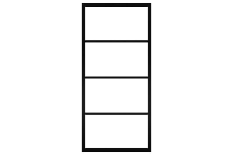 skydedør 90x205 cm aluminium og sikkerhedsglas sort - Sort - Hus & renovering - Byggeri - Dørre & porte - Skydedøre