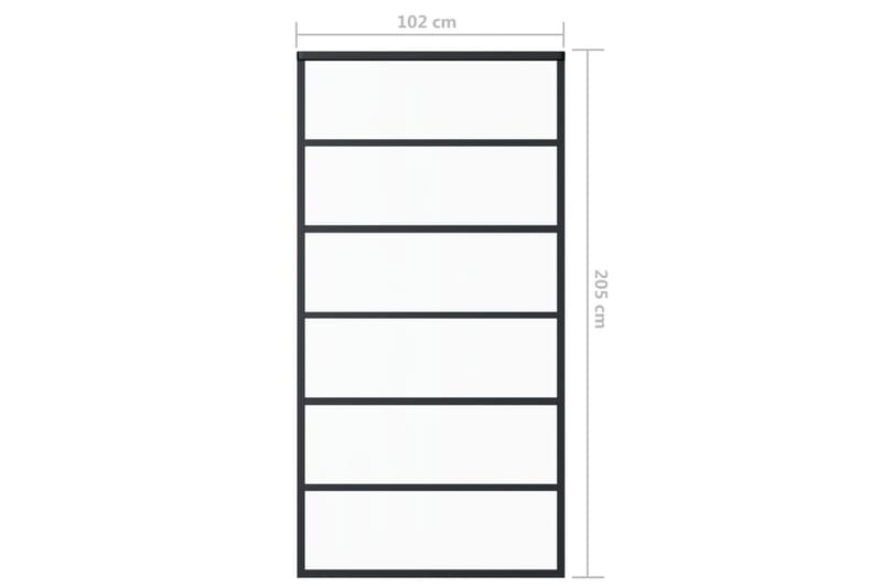 skydedør m. monteringssæt 102x205 cm - Sort - Skydedøre