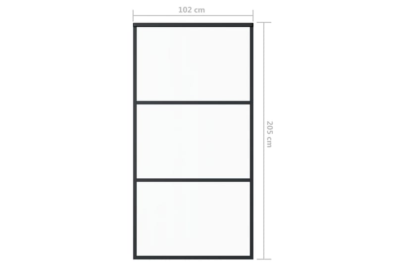 skydedør m. monteringssæt 102x205 cm - Sort - Hus & renovering - Byggeri - Dørre & porte - Skydedøre