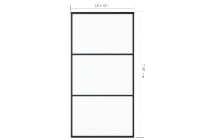 skydedør m. monteringssæt 102x205 cm - Sort - Skydedøre