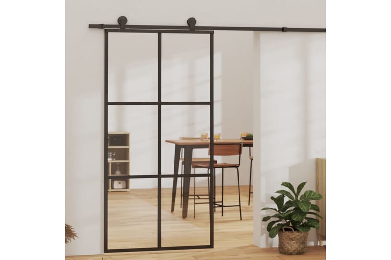 skydedør m. monteringssæt 102x205 cm - Sort - Hus & renovering - Byggeri - Dørre & porte - Skydedøre