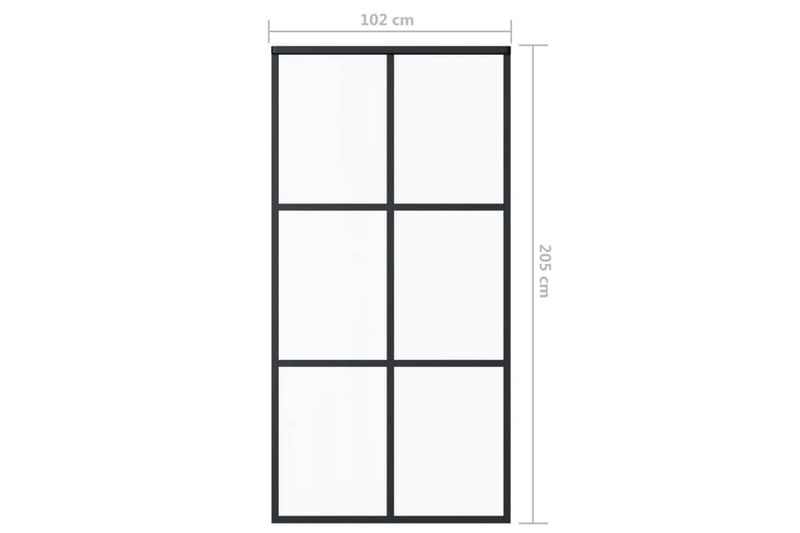 skydedør m. monteringssæt 102x205 cm - Sort - Hus & renovering - Byggeri - Dørre & porte - Skydedøre