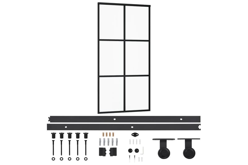 skydedør m. monteringssæt 102x205 cm - Sort - Hus & renovering - Byggeri - Dørre & porte - Skydedøre