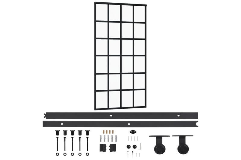 skydedør m. monteringssæt 102x205 cm - Sort - Hus & renovering - Byggeri - Dørre & porte - Skydedøre