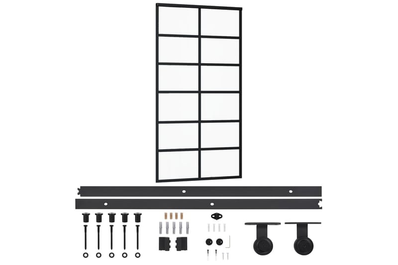 skydedør m. monteringssæt 102x205 cm - Sort - Hus & renovering - Byggeri - Dørre & porte - Skydedøre