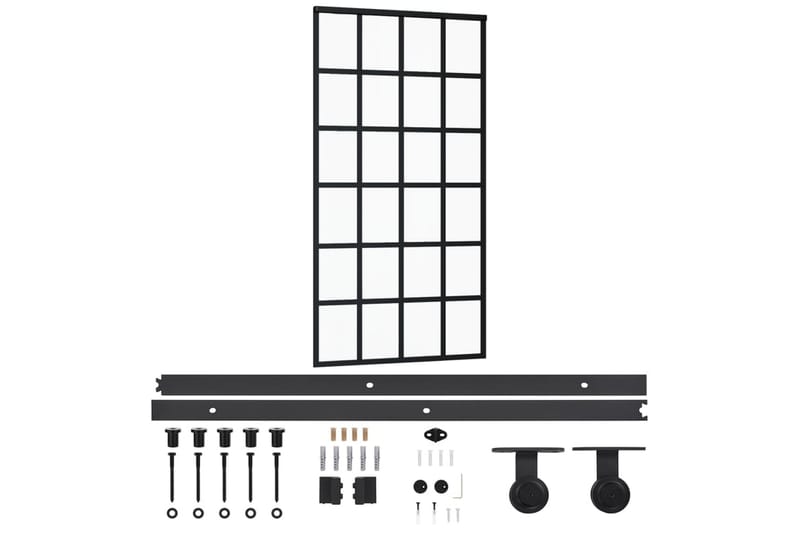 skydedør m. monteringssæt 102x205 cm - Sort - Hus & renovering - Byggeri - Dørre & porte - Skydedøre
