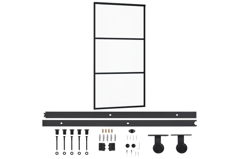 skydedør m. monteringssæt 102x205 cm - Sort - Hus & renovering - Byggeri - Dørre & porte - Skydedøre