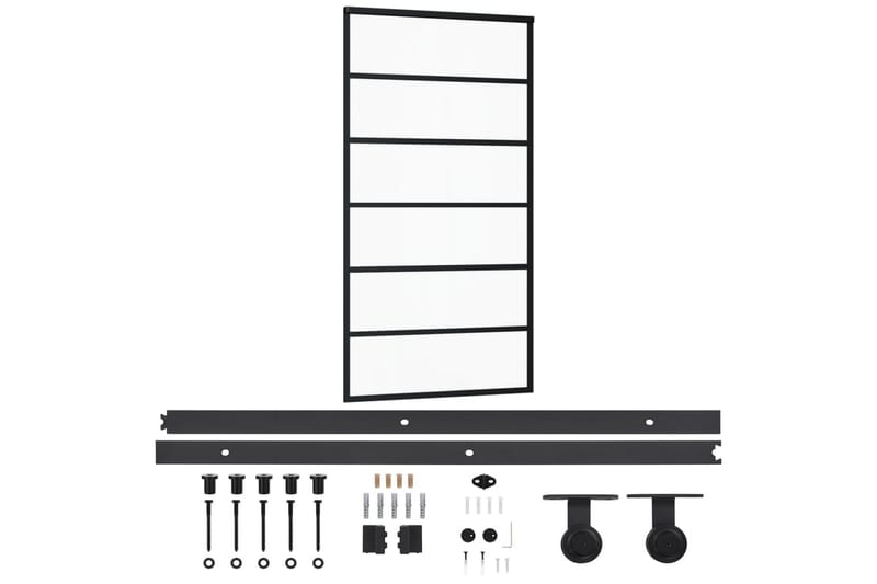 skydedør m. monteringssæt 102x205 cm - Sort - Skydedøre