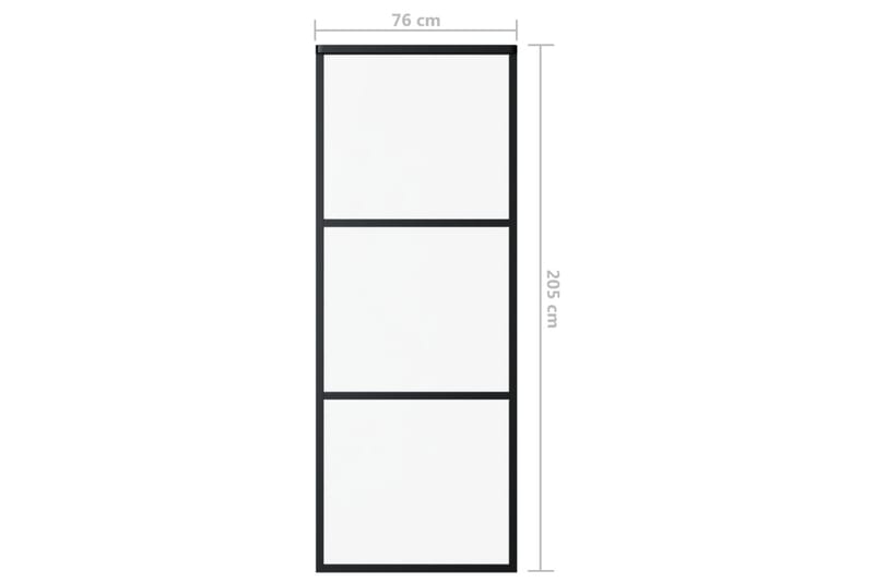 skydedør m. monteringssæt 76x205 cm - Sort - Skydedøre