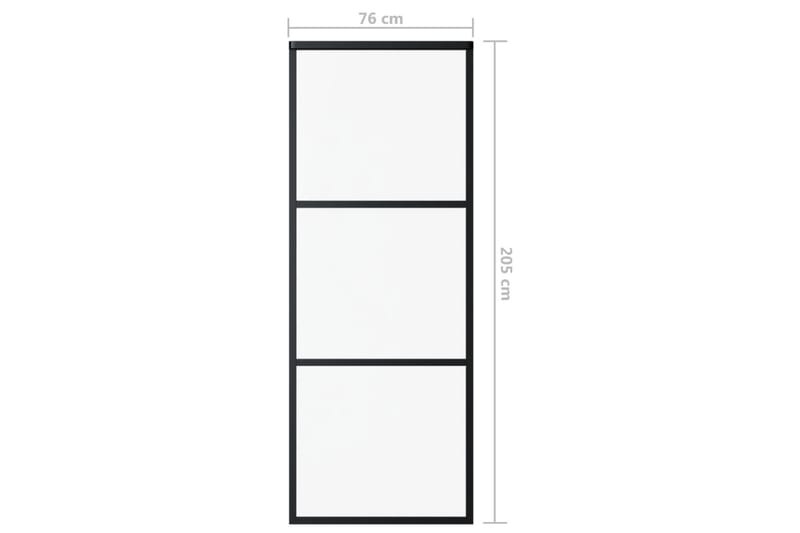 skydedør m. monteringssæt 76x205 cm - Sort - Hus & renovering - Byggeri - Dørre & porte - Skydedøre