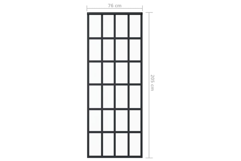 skydedør m. monteringssæt 76x205 cm - Sort - Hus & renovering - Byggeri - Dørre & porte - Skydedøre