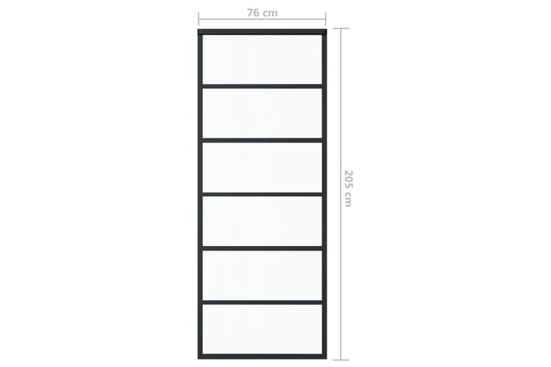 skydedør m. monteringssæt 76x205 cm - Sort - Hus & renovering - Byggeri - Dørre & porte - Skydedøre