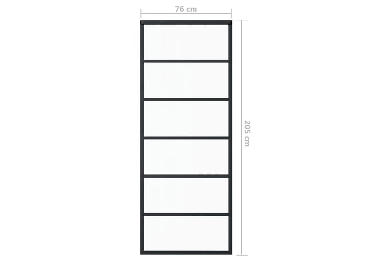 skydedør m. monteringssæt 76x205 cm - Sort - Skydedøre