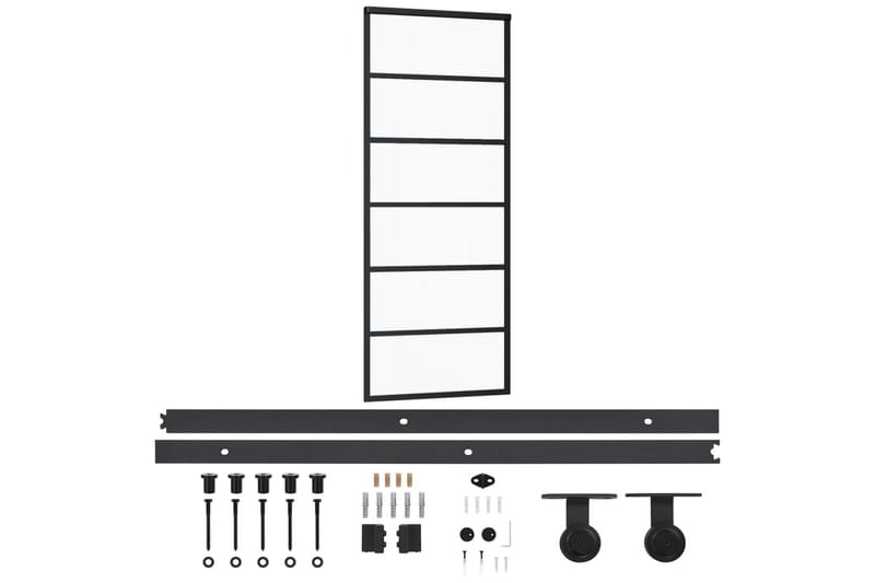 skydedør m. monteringssæt 76x205 cm - Sort - Skydedøre